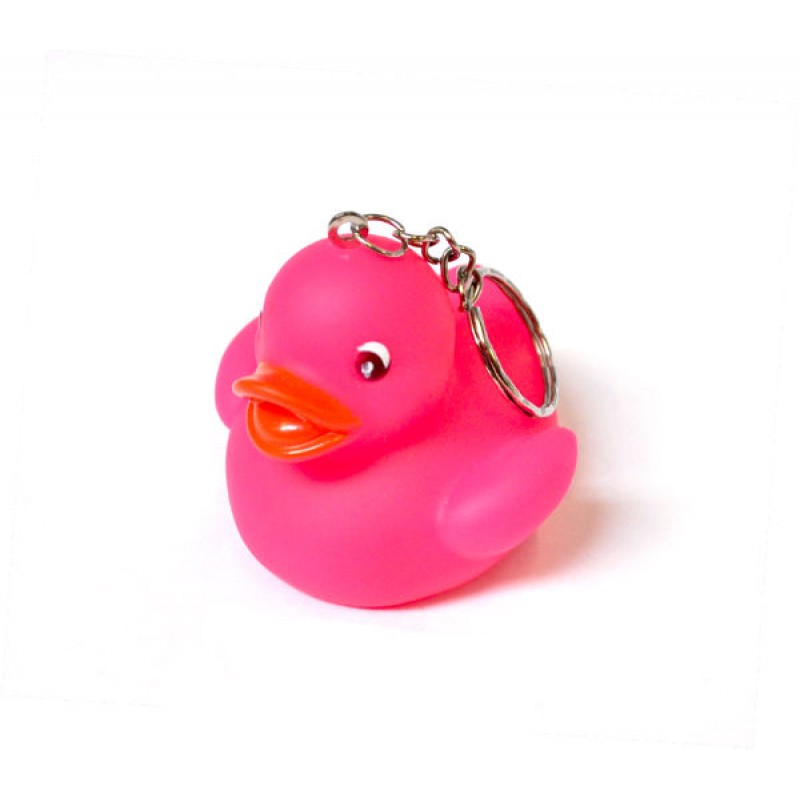 Duck Novelty Keyring Keychain Pink